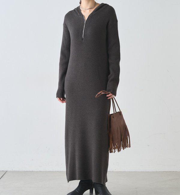  「フーデットジップワンピース」|ワンピース|