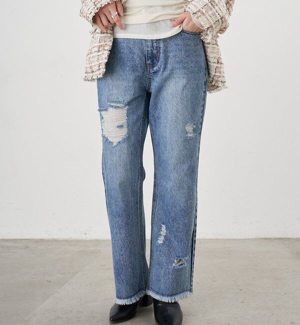  「【26SS予約】クラッシュデニム」|デニム|ブルー