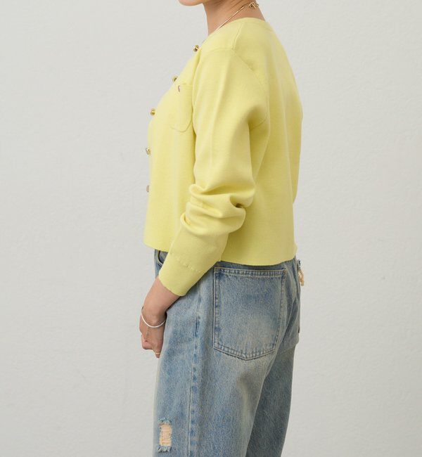  「【26SS予約】コットンニットショートカーディガン」|カーディガン|