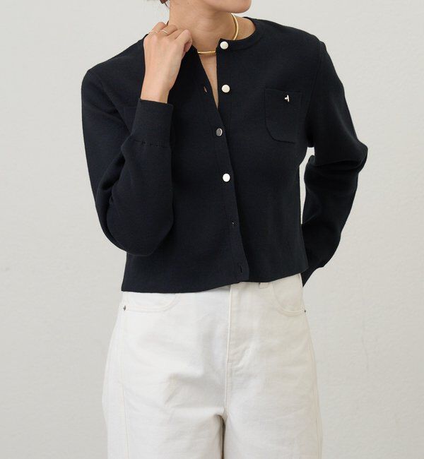  「【26SS予約】コットンニットショートカーディガン」|カーディガン|