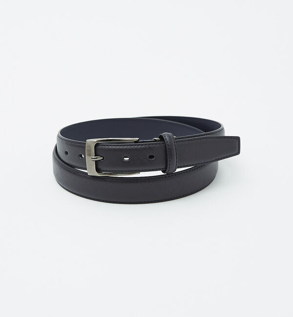 ABAHOUSE「【定番】サフィアーノ レザーベルト」|ベルト|ネイビー