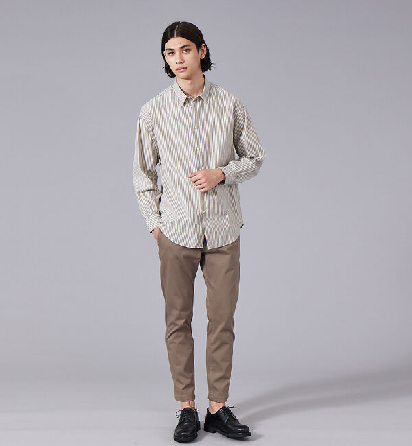 ABAHOUSE「タイプライター オーバーサイズ ストライプ ワッシャー シャツ」|シャツ・ブラウス|