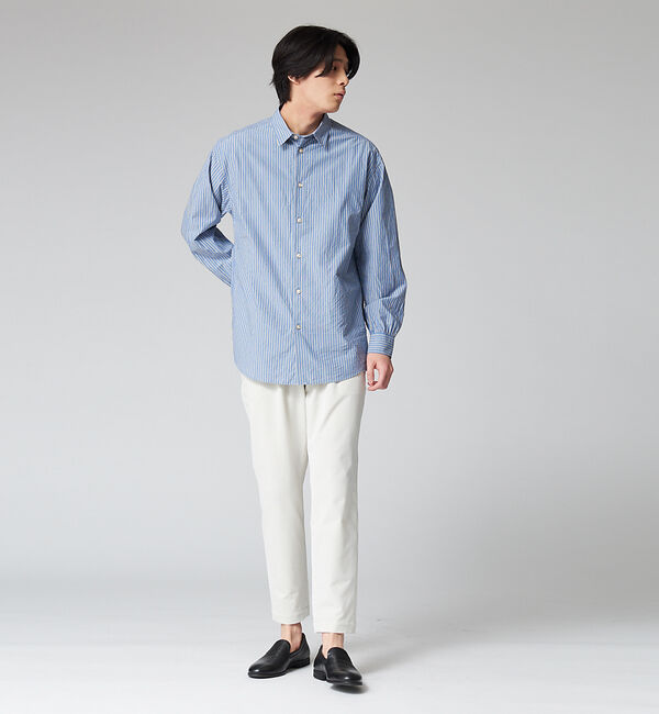 ABAHOUSE「タイプライター オーバーサイズ ストライプ ワッシャー シャツ」|シャツ・ブラウス|