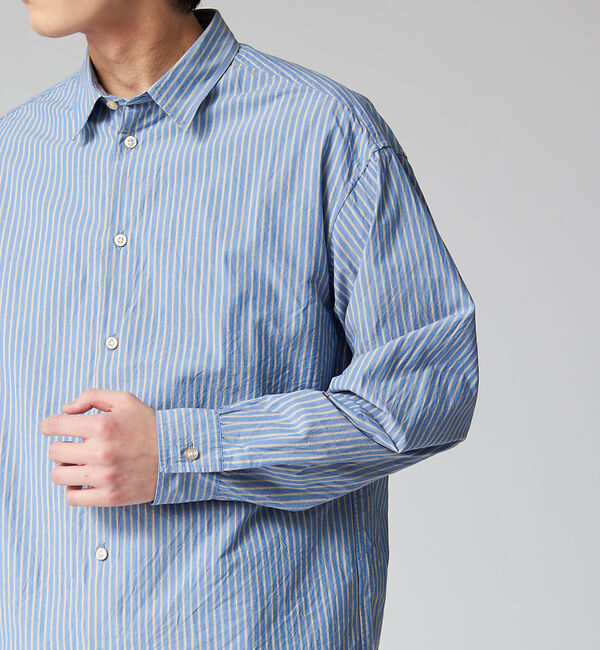 ABAHOUSE「タイプライター オーバーサイズ ストライプ ワッシャー シャツ」|シャツ・ブラウス|