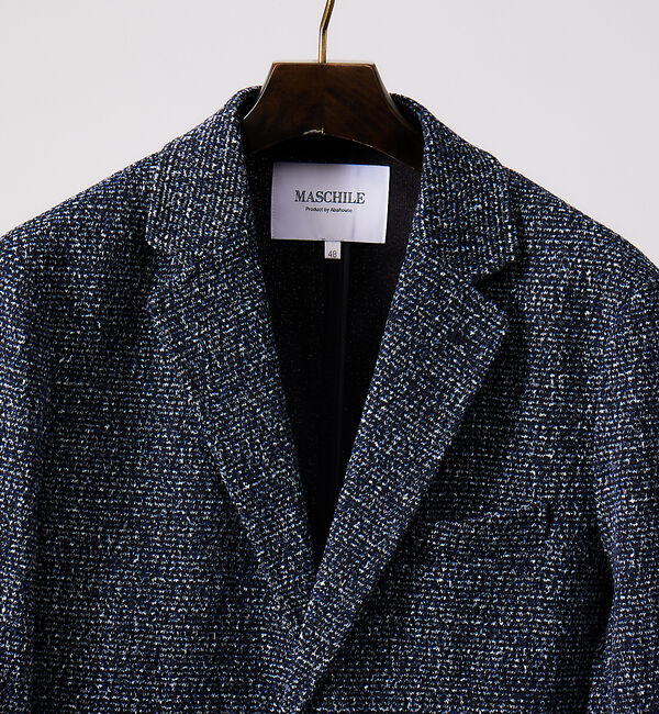 ABAHOUSE「【MASCHILE/セットアップ対応】ニット ボンディング ジャケット」|テーラードジャケット|