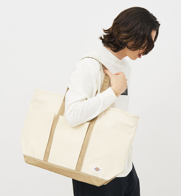 ABAHOUSE「【DICKIES/ディッキーズ】AUTHENTIC CANVAS TOTE L」|トートバッグ|ベージュ