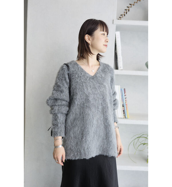 Rouge vif「【一部店舗限定】 　シャギーフォルムVネックニット」|ニット・セーター|