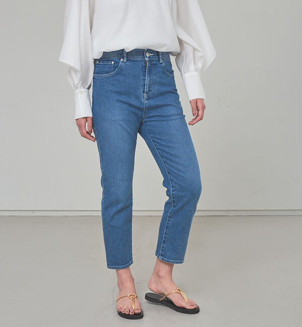 qualite「【e&times;qualite】クロップドデニム」|デニム|インディゴ