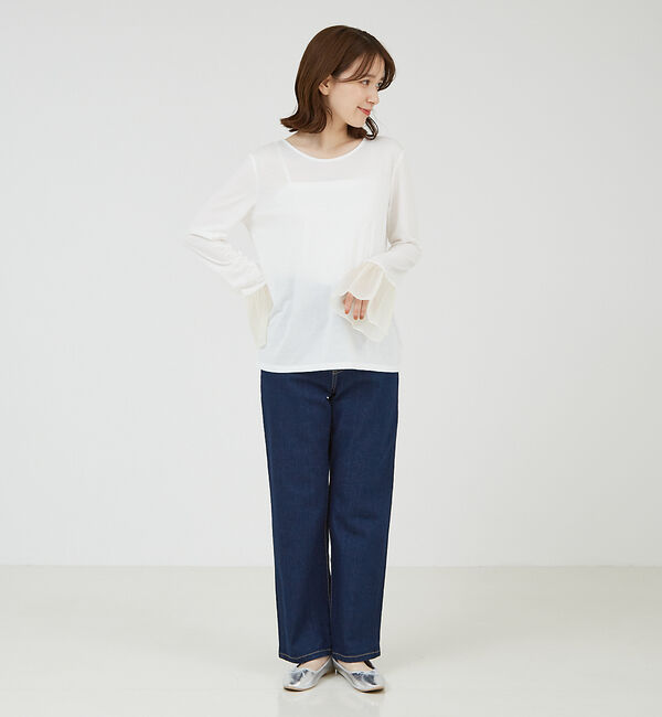 abahouse mavie「袖切替えベルスリーブレイヤードインナー」|Tシャツ・カットソー|