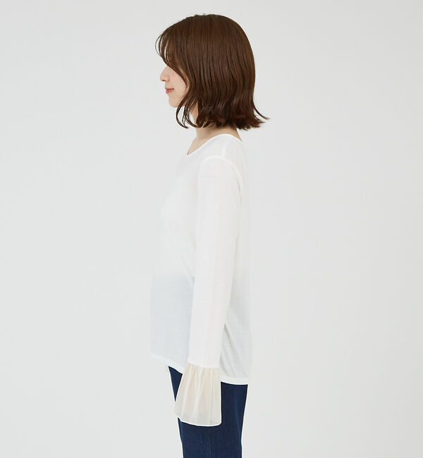 abahouse mavie「袖切替えベルスリーブレイヤードインナー」|Tシャツ・カットソー|