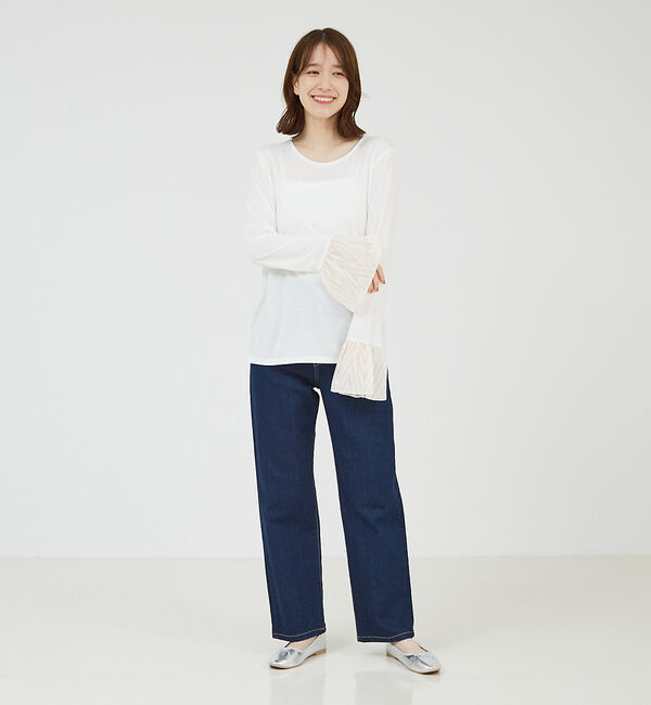 abahouse mavie「袖切替えベルスリーブレイヤードインナー」|Tシャツ・カットソー|