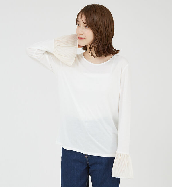 abahouse mavie「袖切替えベルスリーブレイヤードインナー」|Tシャツ・カットソー|