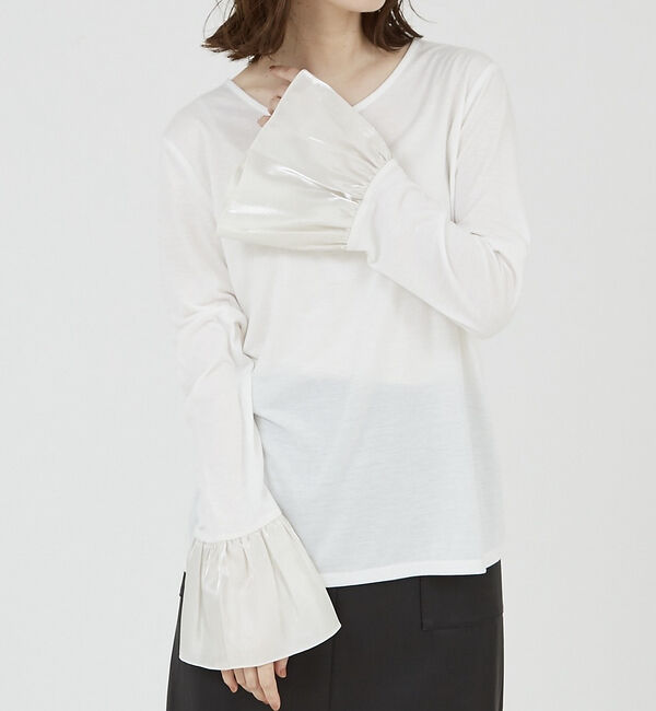 abahouse mavie「袖切替えベルスリーブレイヤードインナー」|Tシャツ・カットソー|ホワイト系その他3
