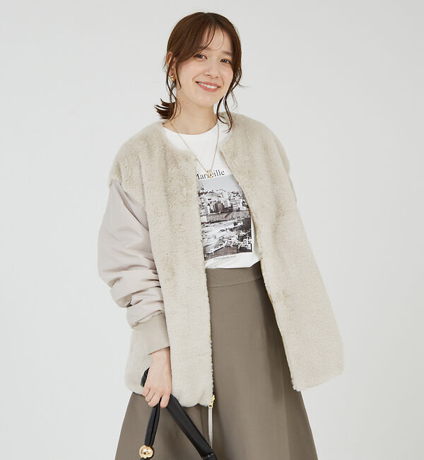 abahouse mavie「ファーコンビリバーシブルブルゾン」|ブルゾン・スタジャン|