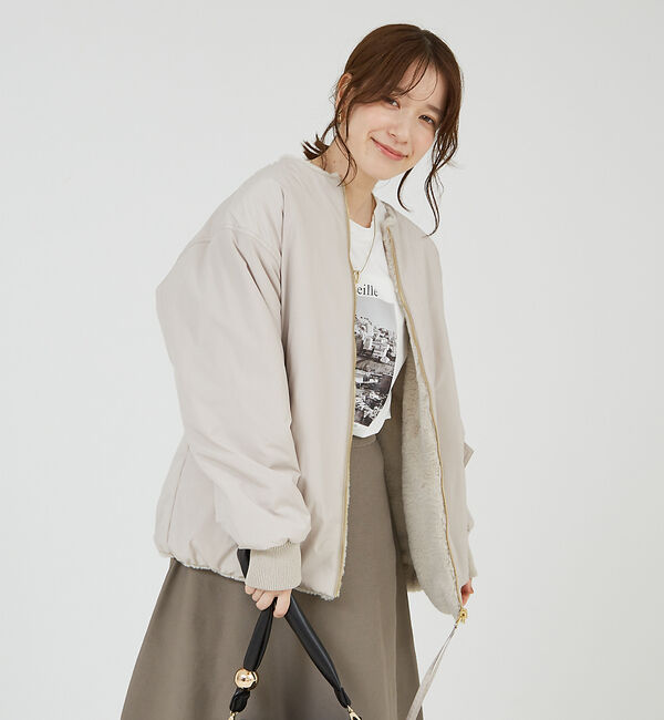 abahouse mavie「ファーコンビリバーシブルブルゾン」|ブルゾン・スタジャン|