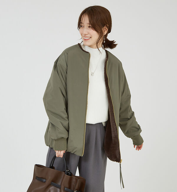 abahouse mavie「ファーコンビリバーシブルブルゾン」|ブルゾン・スタジャン|