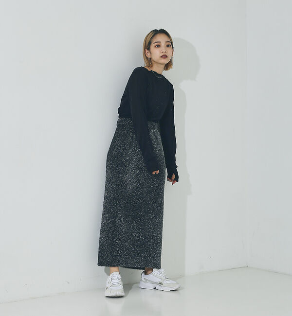 NOMINE「【セットアップ対応可】ラメシャギータイトニットスカート」|スカート|