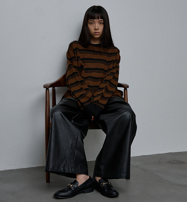 NOMINE「【セットアップ/ユニセックス】スウェットライク ニット プルオーバー」|ニット・セーター|