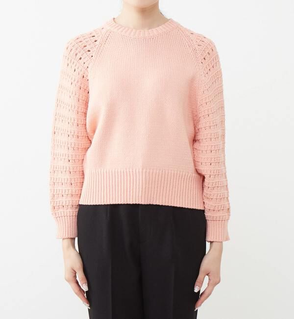 TIARA「柄スリーブニット」|ニット・セーター|ピンク