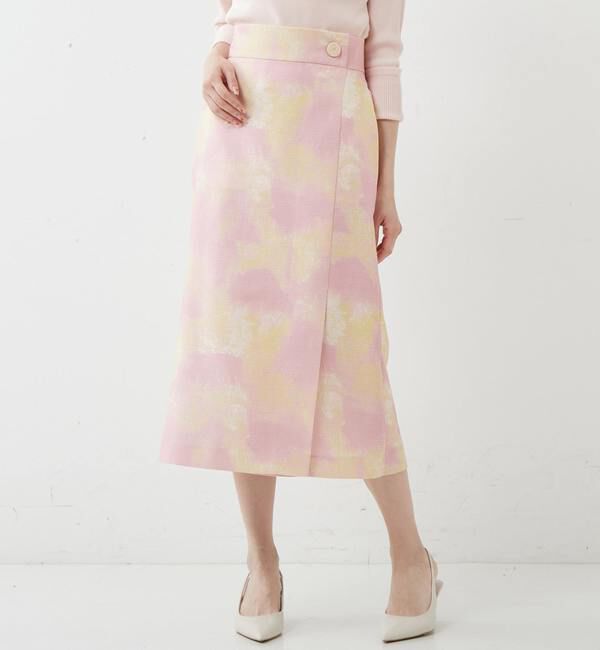 TIARA「マーブルプリントタイトスカート」|スカート|ピンク