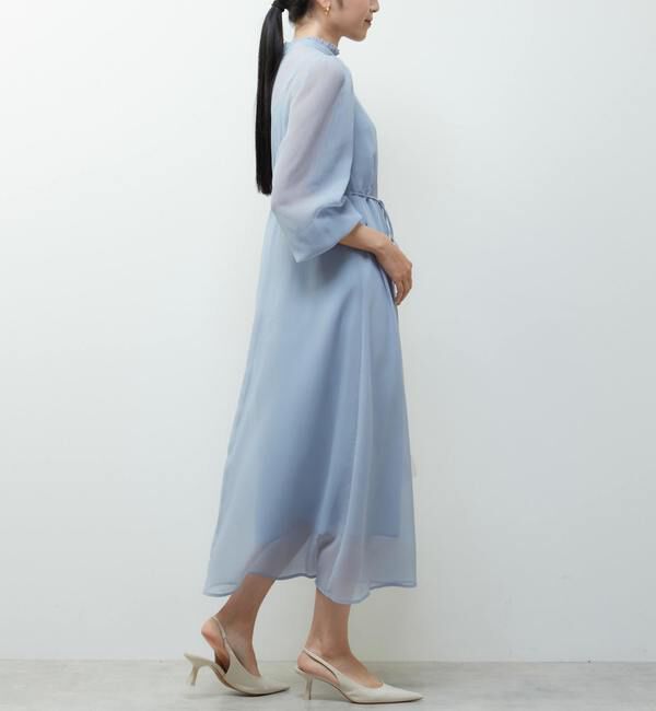 TIARA「フリルハイネックフレアドレス」|ワンピース|