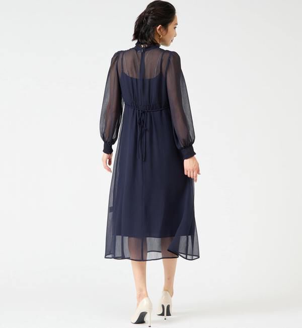 TIARA「フリルハイネックフレアドレス」|ワンピース|