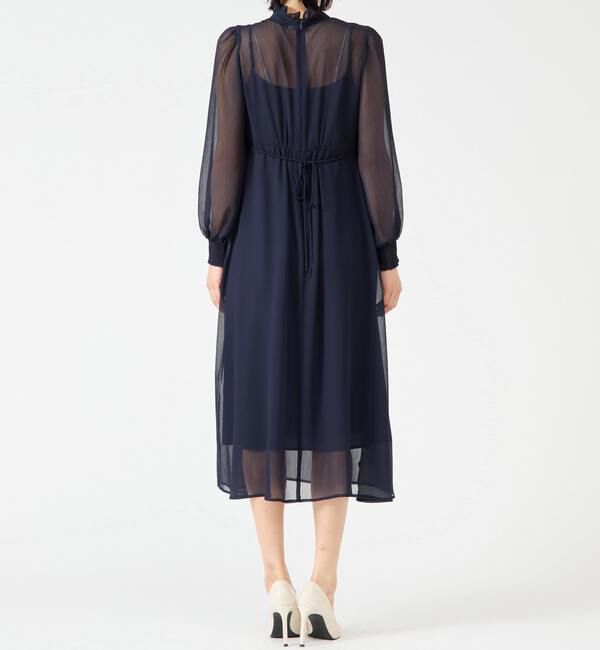 TIARA「フリルハイネックフレアドレス」|ワンピース|