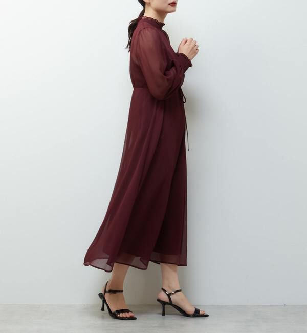 TIARA「フリルハイネックフレアドレス」|ワンピース|