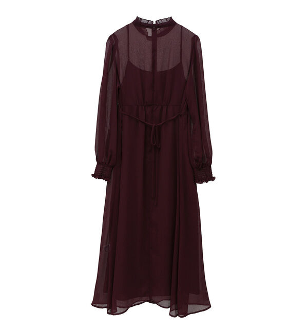 TIARA「フリルハイネックフレアドレス」|ワンピース|