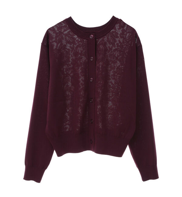 TIARA「2WAYレースカーディガン」|カーディガン|ボルドー