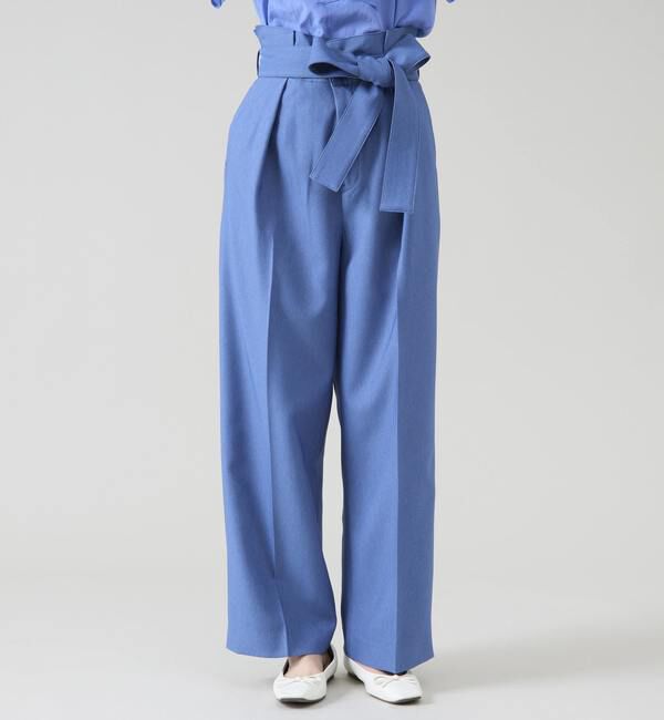 TIARA「ウエストタックワイドパンツ」|その他|ライトブルー