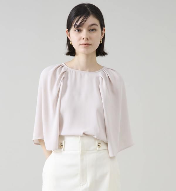 TIARA「ベルスリーブ 2WAYブラウス」|シャツ・ブラウス|ライトベージュ