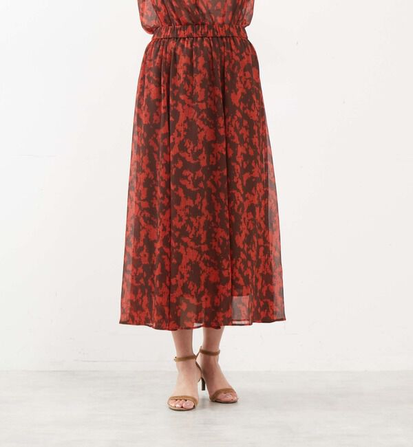 Liesse「プリント楊柳フレアギャザースカート」|スカート|