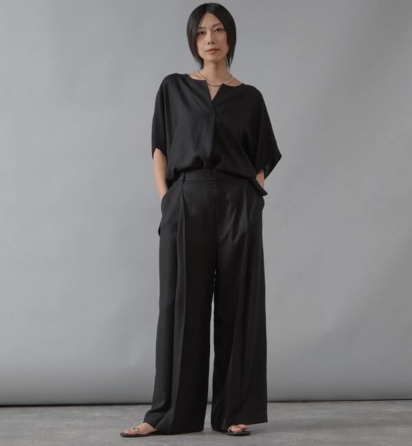 Liesse「《 定番 》トリアセ混スキッパードルマンブラウス」|シャツ・ブラウス|