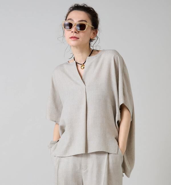 Liesse「《 定番 》トリアセ混スキッパードルマンブラウス」|シャツ・ブラウス|