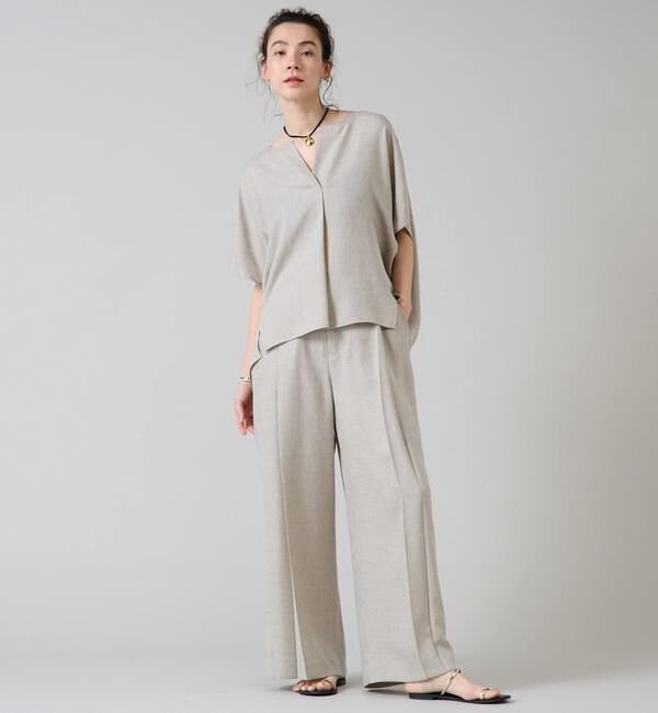 Liesse「《 定番 》トリアセ混スキッパードルマンブラウス」|シャツ・ブラウス|