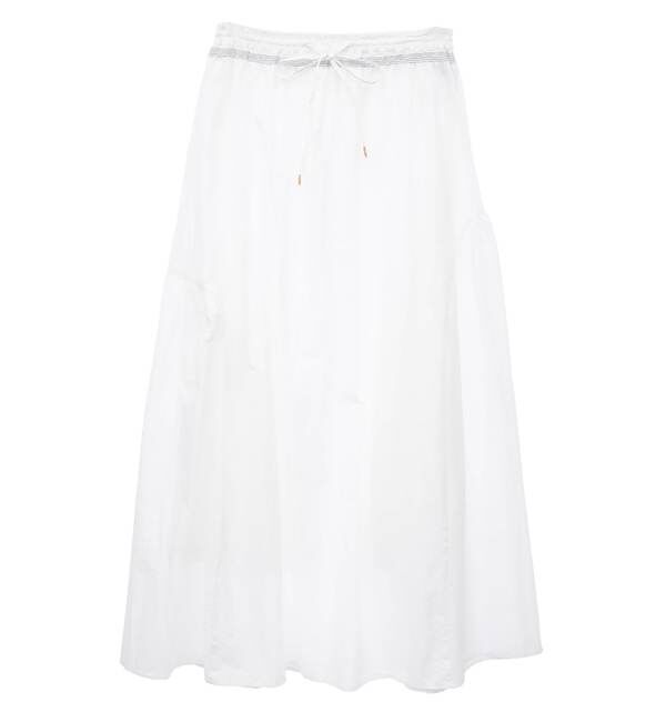 Soffitto「インド綿配色ゴムシャーリングギャザースカート」|スカート|