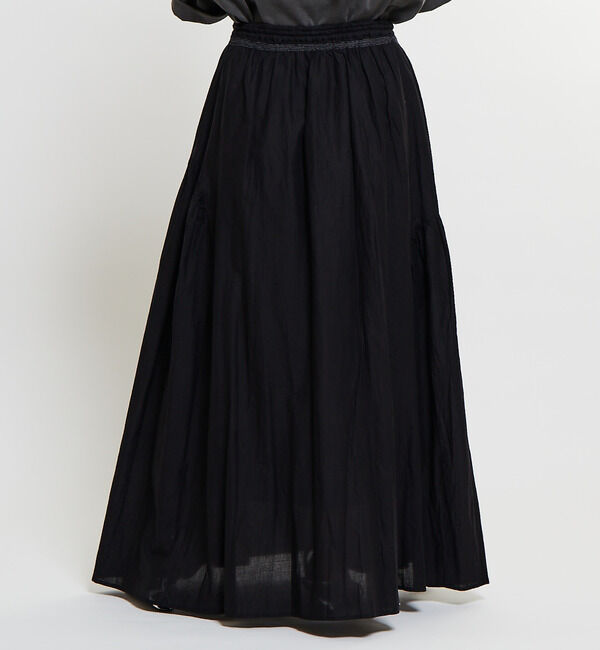 Soffitto「インド綿配色ゴムシャーリングギャザースカート」|スカート|