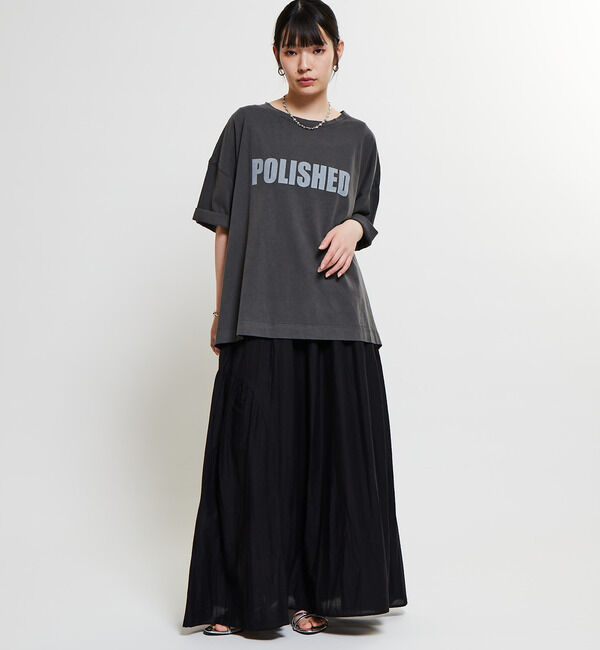 Soffitto「インド綿配色ゴムシャーリングギャザースカート」|スカート|