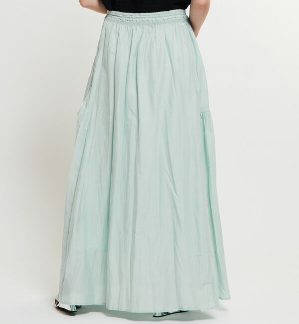 Soffitto「インド綿配色ゴムシャーリングギャザースカート」|スカート|