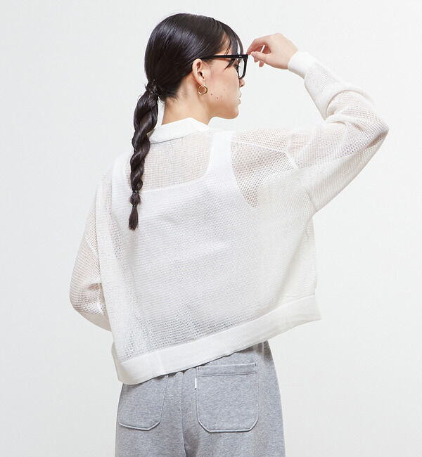 Soffitto「衿付きメッシュカーディガン」|カーディガン|