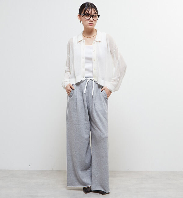 Soffitto「衿付きメッシュカーディガン」|カーディガン|