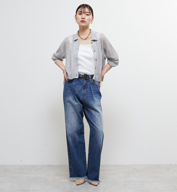 Soffitto「衿付きメッシュカーディガン」|カーディガン|