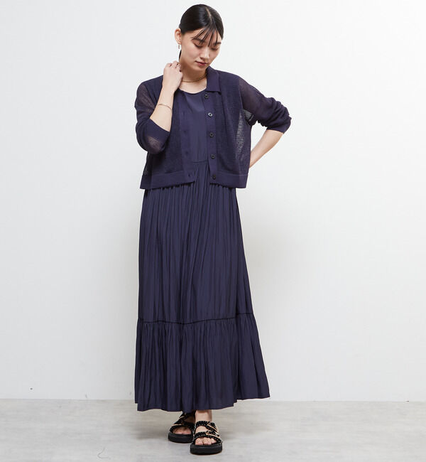 Soffitto「衿付きメッシュカーディガン」|カーディガン|