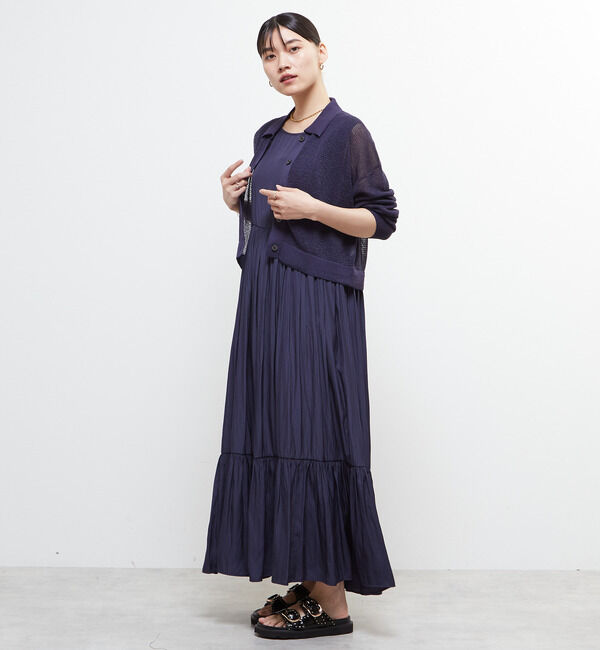 Soffitto「衿付きメッシュカーディガン」|カーディガン|