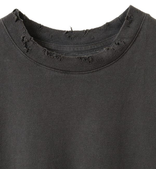 A_「【KURO/クロ】17/-ROUND SHAPE DYED DAMEGE TEE」|Tシャツ・カットソー|