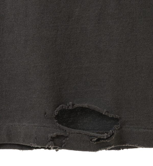 A_「【KURO/クロ】17/-ROUND SHAPE DYED DAMEGE TEE」|Tシャツ・カットソー|