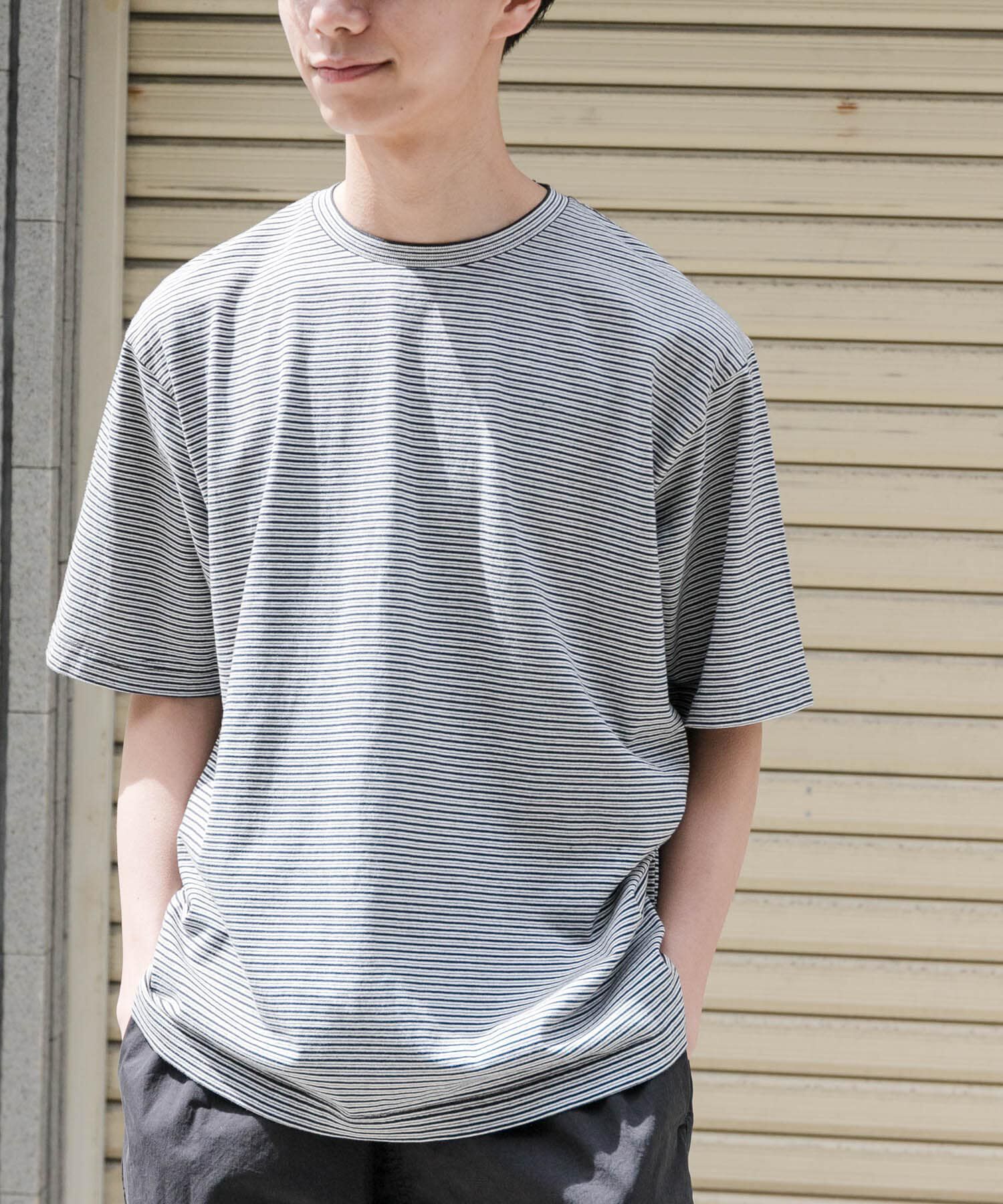 URBAN RESEARCH DOORS「FORK&SPOON　マルチカラーボーダーTシャツ」|Tシャツ・カットソー|ブラック