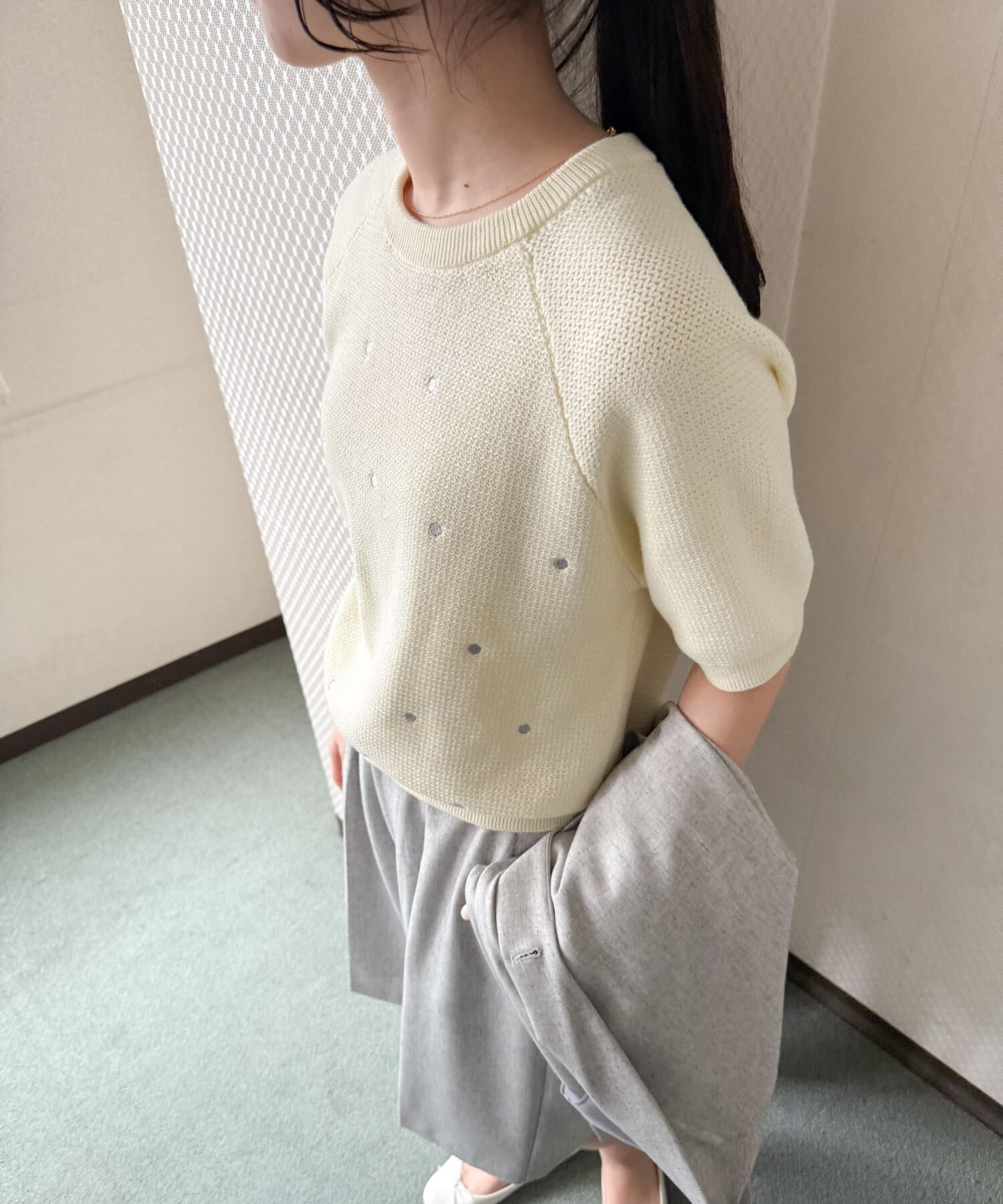 URBAN RESEARCH DOORS「ラメドット刺繍ニット」|ニット・セーター|