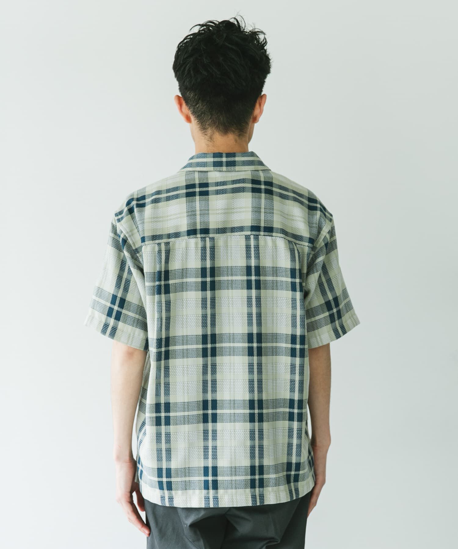 URBAN RESEARCH DOORS「カラミ織ショートスリーブチェックシャツ」|シャツ・ブラウス|